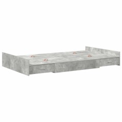 vidaXL Struttura letto con contenitore Grigio cemento 120 x 200 cm