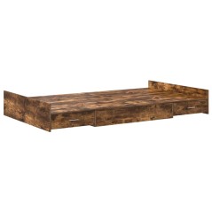 vidaXL Struttura letto con contenitore Rovere fumo 120 x 200 cm