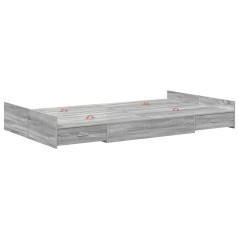 vidaXL Struttura letto con contenitore Grigio sonoma 120 x 200 cm