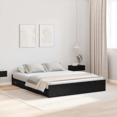 vidaXL Struttura letto con contenitore Rovere nero 140 x 190 cm
