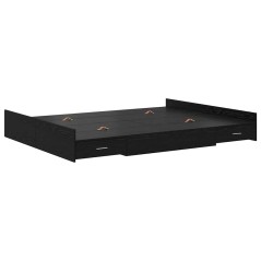 vidaXL Struttura letto con contenitore Rovere nero 140 x 190 cm