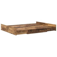 vidaXL Struttura letto con contenitore Legno vecchio 140 x 190 cm