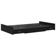 vidaXL Struttura letto con contenitore Rovere nero 120 x 190 cm