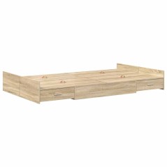 vidaXL Struttura letto con contenitore rovere sonoma 120 x 190 cm MDF