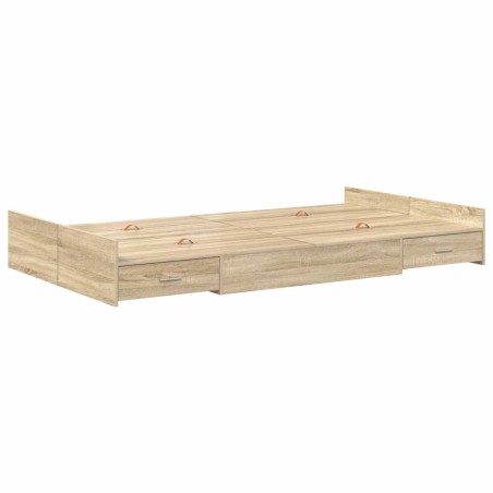 vidaXL Struttura letto con contenitore rovere sonoma 120 x 190 cm MDF