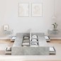 vidaXL Struttura letto con contenitore Grigio cemento 120 x 190 cm MDF