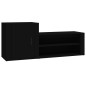 Scarpiera Nera 130x35x54 cm in Legno Multistrato Scarpiera Nera 130x35x54 cm in Legno Multistrato