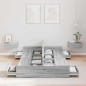 vidaXL Letto con contenitore Grigio Sonoma Grigio sonoma 120 x 190 cm