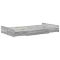 vidaXL Letto con contenitore Grigio Sonoma Grigio sonoma 120 x 190 cm