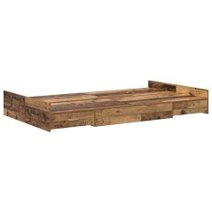 vidaXL Struttura Letto Contenitore vitaXL in Legno Invecchiato, 120 x 190 cm, Legno Ingegnerizzato