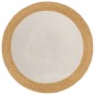 Tappeto Intrecciato Bianco e Naturale 180cm Juta Cotone Rotondo Tappeto Intrecciato Bianco e Naturale 180cm Juta Cotone Rotondo