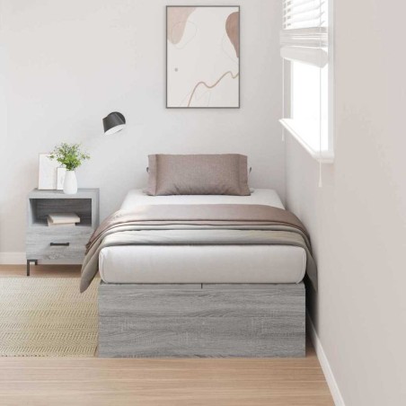 vidaXL Letto con contenitore grigio Sonoma 80x200 cm