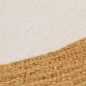 Tappeto Intrecciato Bianco e Naturale 180cm Juta Cotone Rotondo Tappeto Intrecciato Bianco e Naturale 180cm Juta Cotone Rotondo