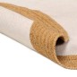 Tappeto Intrecciato Bianco e Naturale 180cm Juta Cotone Rotondo Tappeto Intrecciato Bianco e Naturale 180cm Juta Cotone Rotondo