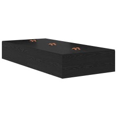 vidaXL Struttura letto contenitore in rovere nero 90x200 cm