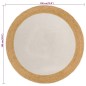 Tappeto Intrecciato Bianco e Naturale 180cm Juta Cotone Rotondo Tappeto Intrecciato Bianco e Naturale 180cm Juta Cotone Rotondo