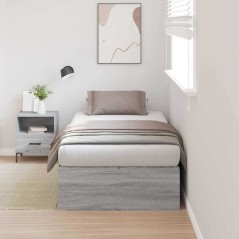 vidaXL Struttura letto con contenitore grigia Sonoma 90x200 cm