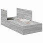 vidaXL Struttura letto con contenitore grigia Sonoma 90x200 cm