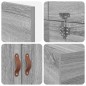 vidaXL Struttura letto con contenitore grigia Sonoma 90x200 cm