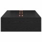 vidaXL Letto con contenitore in rovere nero 100 x 200 cm