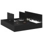 vidaXL Letto con contenitore in rovere nero 200x200 cm