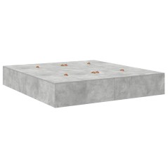 vidaXL Struttura letto con contenitore grigio cemento 200x200 cm