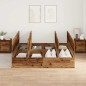 vidaXL Struttura del letto con contenitore in legno antico 200x200 cm