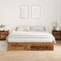 vidaXL Struttura del letto con contenitore in legno antico 200x200 cm
