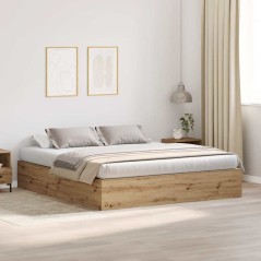 vidaXL Struttura letto in legno di quercia Artisan 200x200 cm