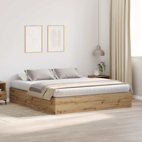 vidaXL Struttura letto in legno di quercia Artisan 200x200 cm