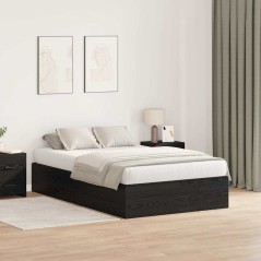 vidaXL Letto Contenitore Nero Rovere 120 x 200 cm
