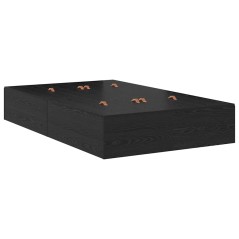 vidaXL Letto Contenitore Nero Rovere 120 x 200 cm