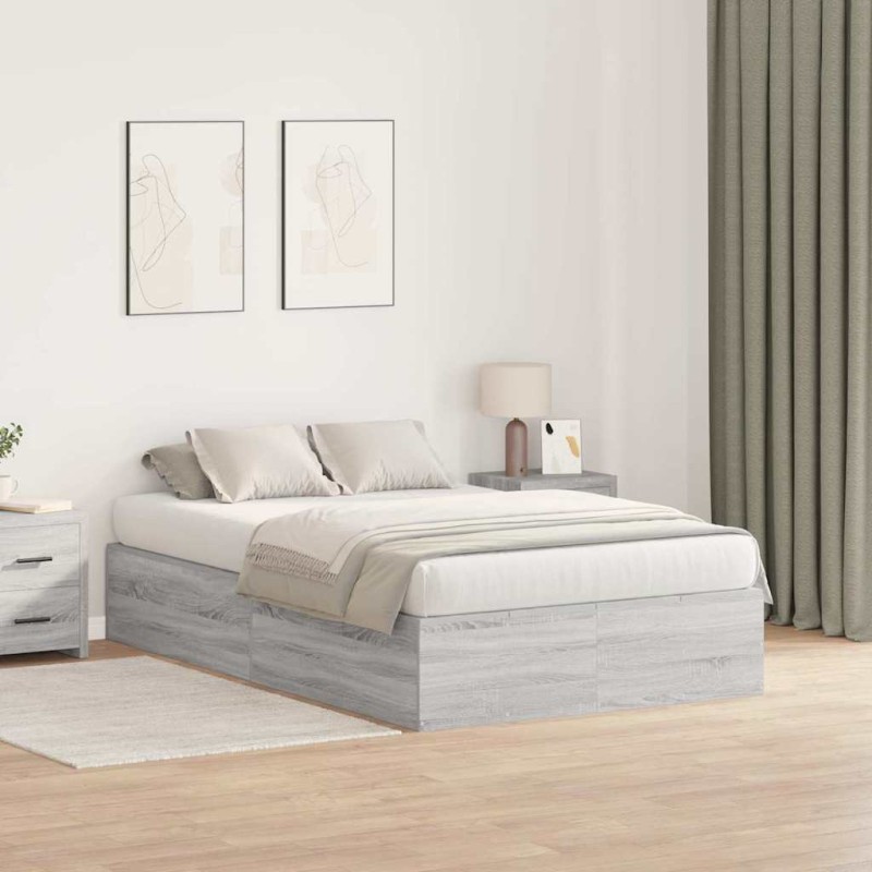 vidaXL Struttura letto con contenitore grigio sonoma 120x200 cm vidaXL Struttura letto con contenitore grigio sonoma 120x200 cm