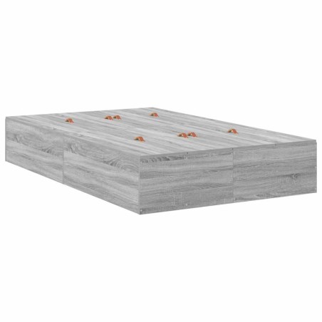 vidaXL Struttura letto con contenitore grigio sonoma 120x200 cm