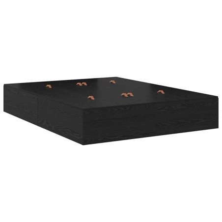 vidaXL Letto con contenitore in rovere nero 140x200 cm