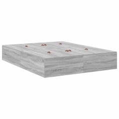 vidaXL Letto con contenitore grigio Sonoma 140x200 cm