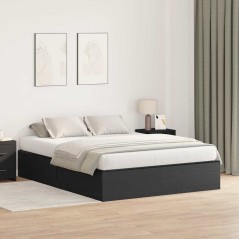 vidaXL Letto contenitore in rovere nero 150x200 cm