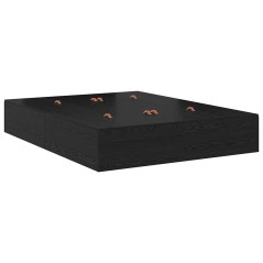 vidaXL Letto contenitore in rovere nero 150x200 cm
