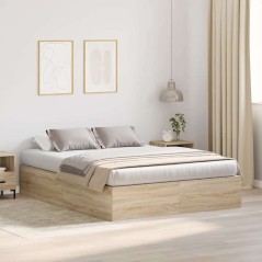 vidaXL Struttura Letto Storage Rovere Sonoma 150x200 cm