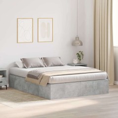 vidaXL Letto con contenitore grigio cemento 150x200 cm