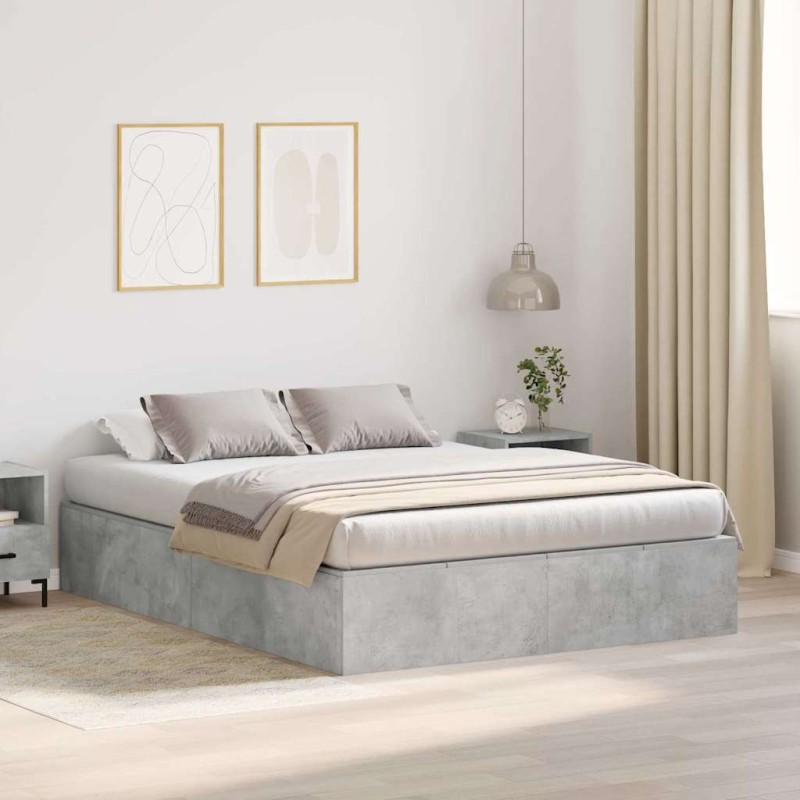 vidaXL Letto con contenitore grigio cemento 150x200 cm vidaXL Letto con contenitore grigio cemento 150x200 cm