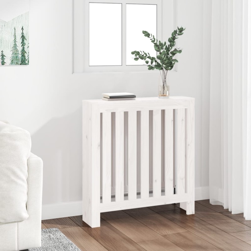 Copertura Termosifone Bianca 79,5x19x84 cm Legno Massello Pino Copertura Termosifone Bianca 79,5x19x84 cm Legno Massello Pino