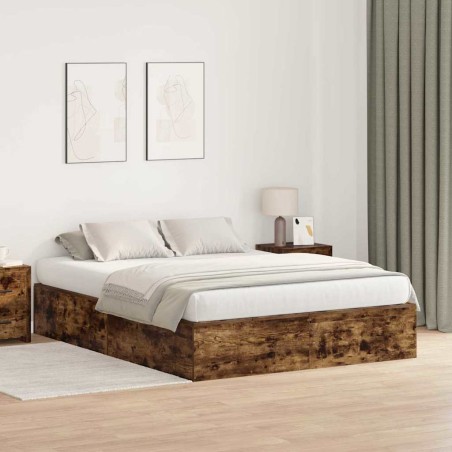 vidaXL Struttura letto contenitore rovere 160x200 cm