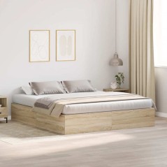 vidaXL Letto contenitore rovere Sonoma 180x200 cm
