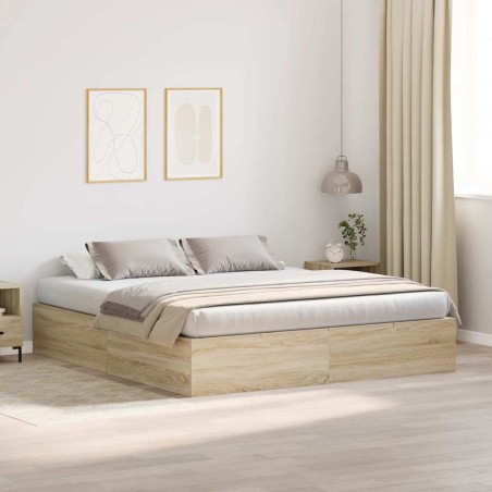 vidaXL Letto contenitore rovere Sonoma 180x200 cm