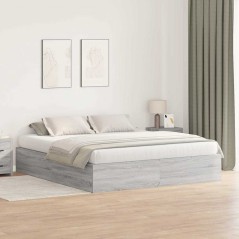 vidaXL Letto Contenitore Grigio Sonoma 180x200 cm