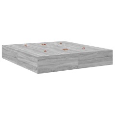 vidaXL Letto Contenitore Grigio Sonoma 180x200 cm