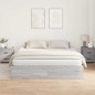 vidaXL Letto Contenitore Grigio Sonoma 180x200 cm vidaXL Letto Contenitore Grigio Sonoma 180x200 cm