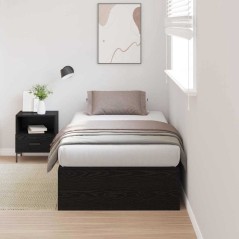 vidaXL Struttura letto contenitore in rovere nero 90x190 cm