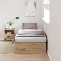 vidaXL Letto Storage in Rovere Artisan 75x190 cm